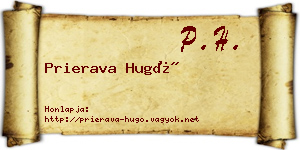 Prierava Hugó névjegykártya